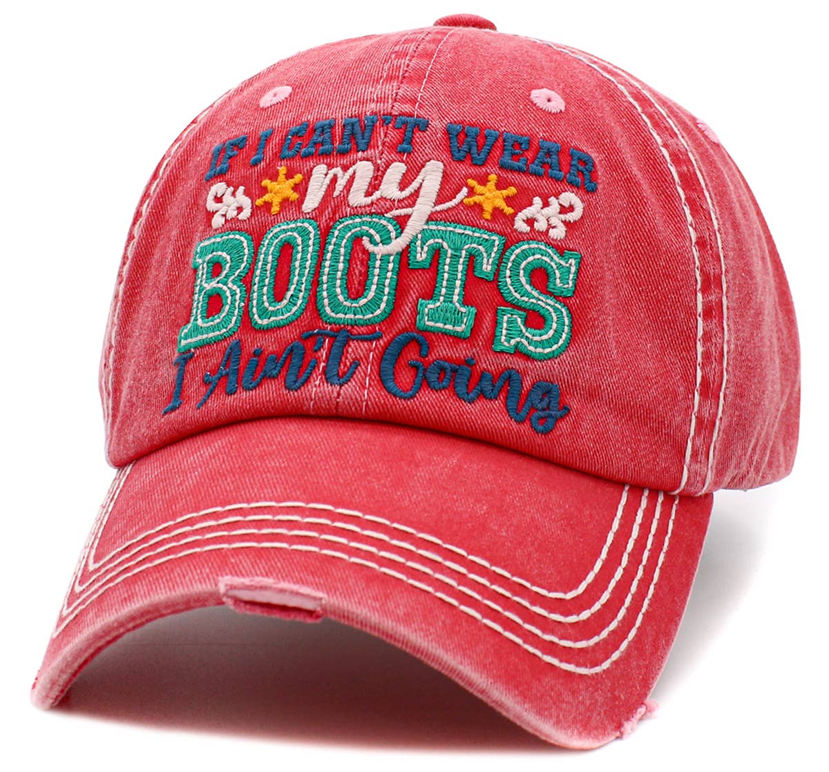 Boots Washed Vintage Ballcap: Hot Pink