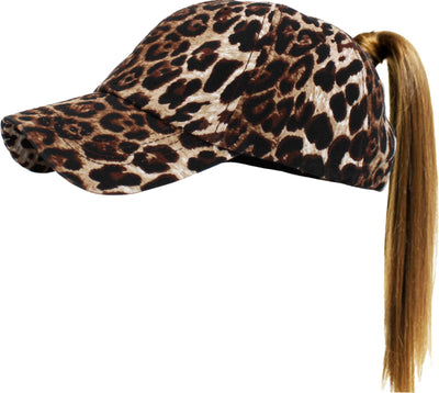 Classic Smooth Cotton Ponytail Ballcap: Leopard
