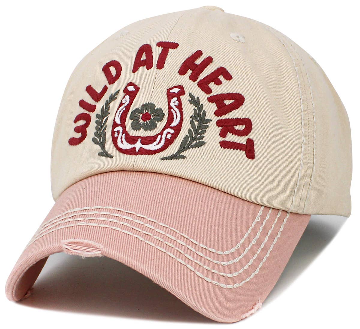 Wild at Heart Vintage Ballcap: Pink
