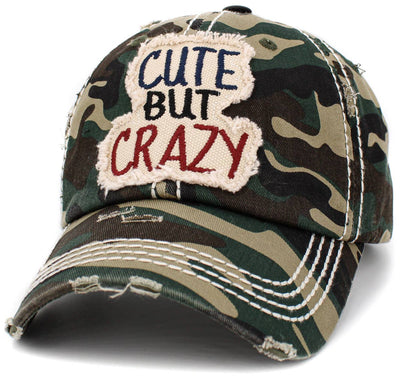 Cute But Crazy Vintage Ballcap: Camo