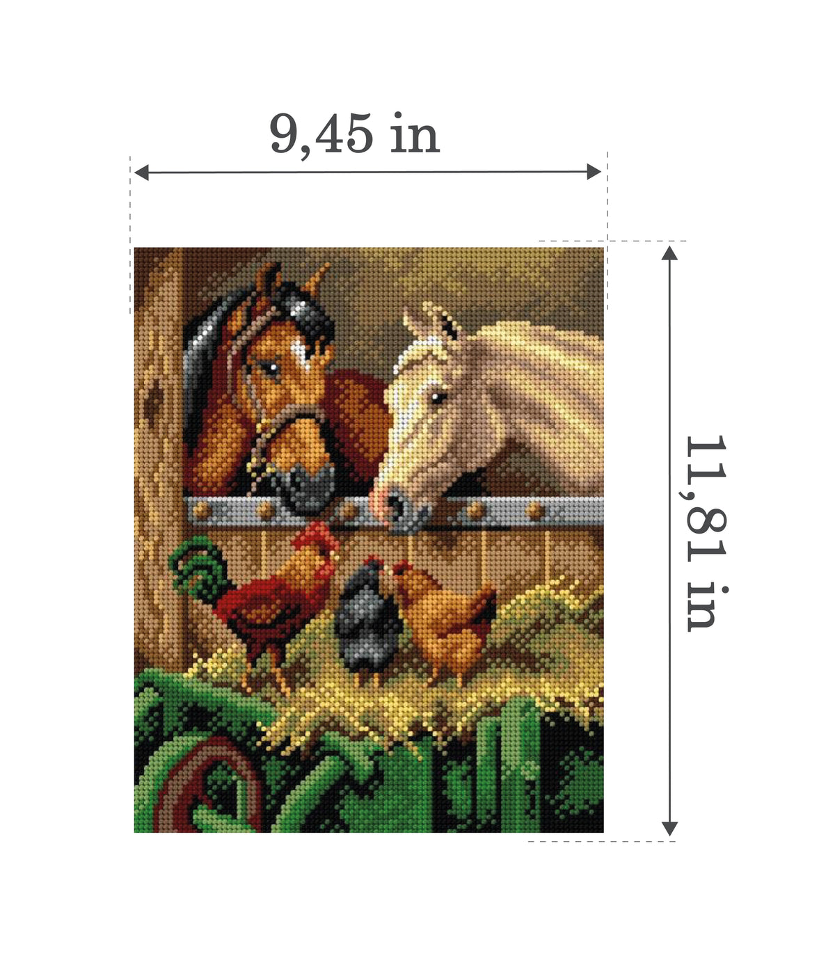 Needlepoint canvas for halfstitch without yarn after Herbert Wiliam Weekes - Farmyard Friends 2772H - Printed Tapestry Canvas