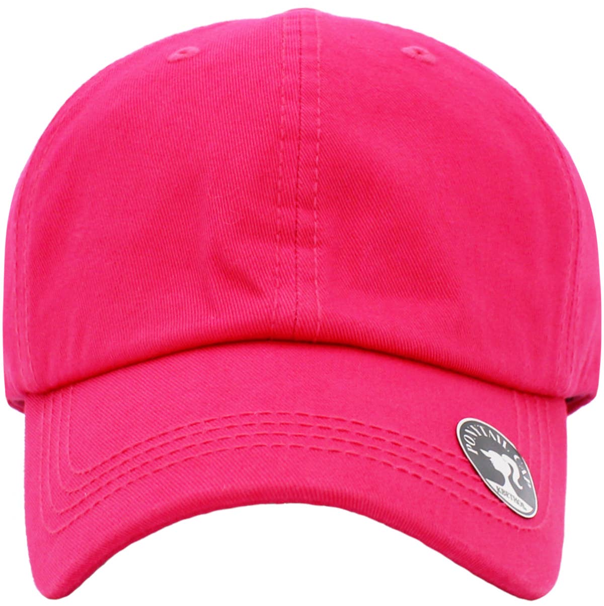 Classic Smooth Cotton Ponytail Ballcap: Hot pink