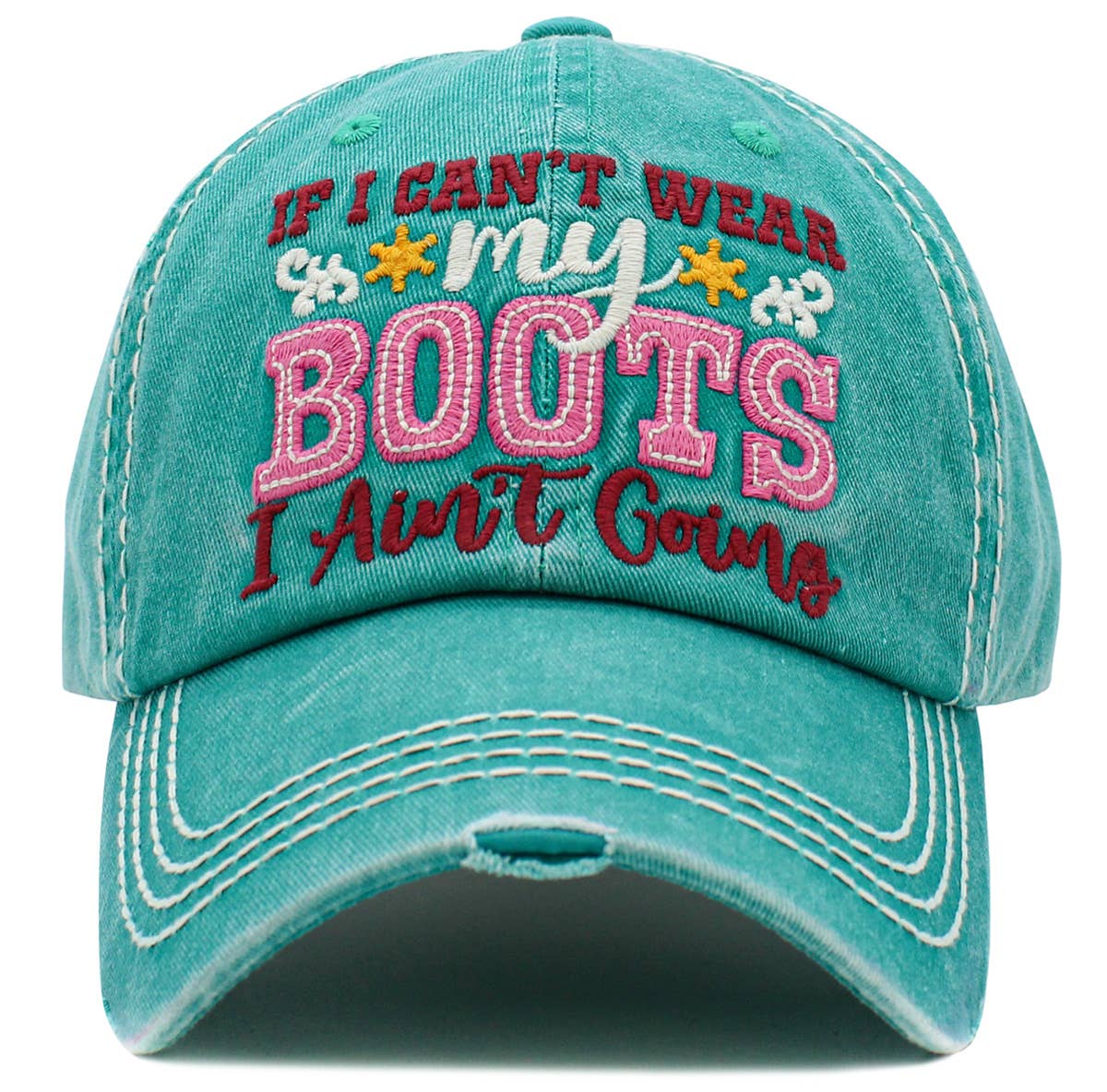 Boots Washed Vintage Ballcap: Turquoise
