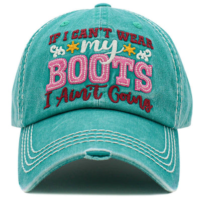 Boots Washed Vintage Ballcap: Turquoise