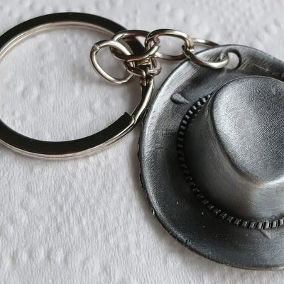 Cowboy Hat Metal Keychain