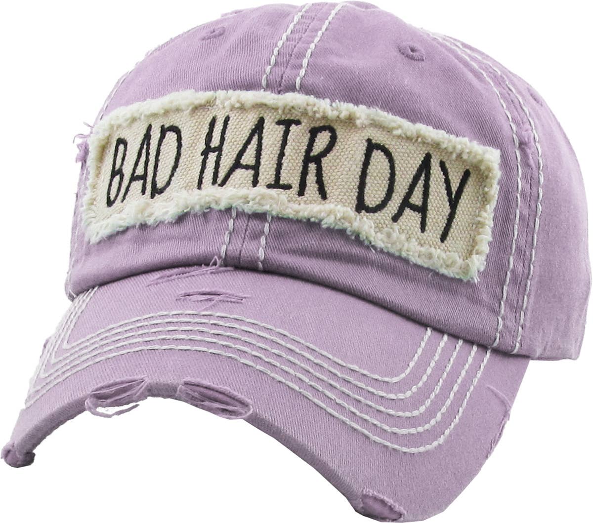 Bad Hair Day Washed Vintage Ball Cap (Purple)