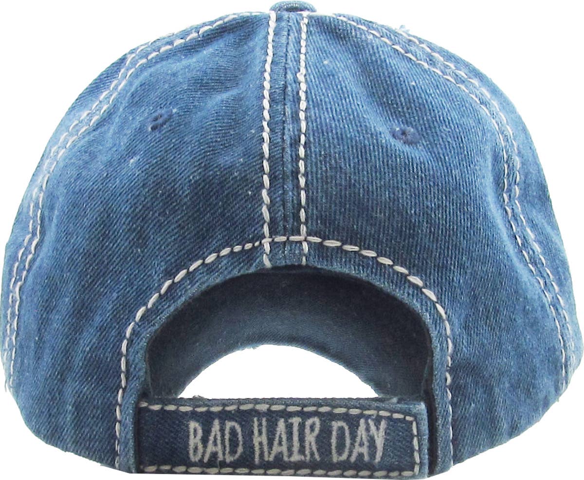 Bad Hair Day Washed Vintage Ball Cap (Purple)