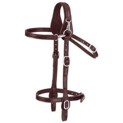 Tough1 Leather Mule Headstall with Cavesson
