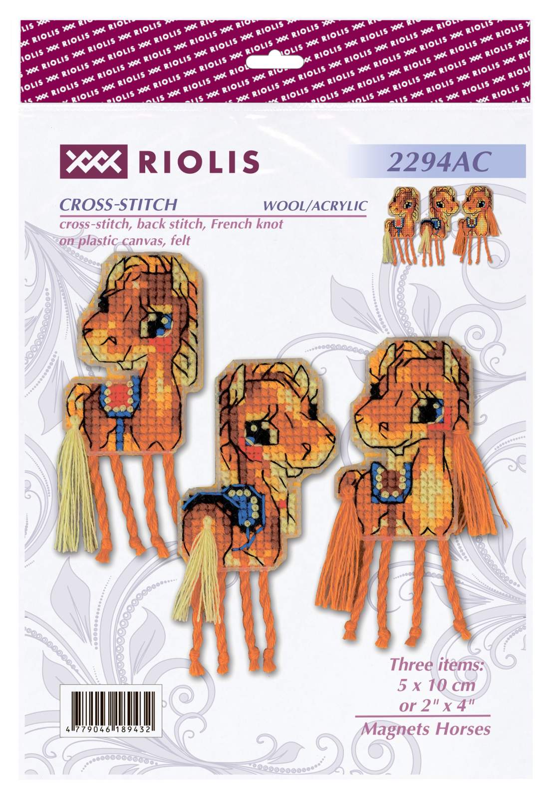 Magnets Horses Counted Cross Stitch Kit by Riolis R2294AC