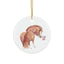 Adorable Chubby Ponies Holiday Ornament: Adorable Little Surfer - Palomino Pony on Surfboard