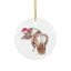 Adorable Chubby Ponies Holiday Ornament: Adorable Little Holiday Helper - Chestnut Pony with Lights