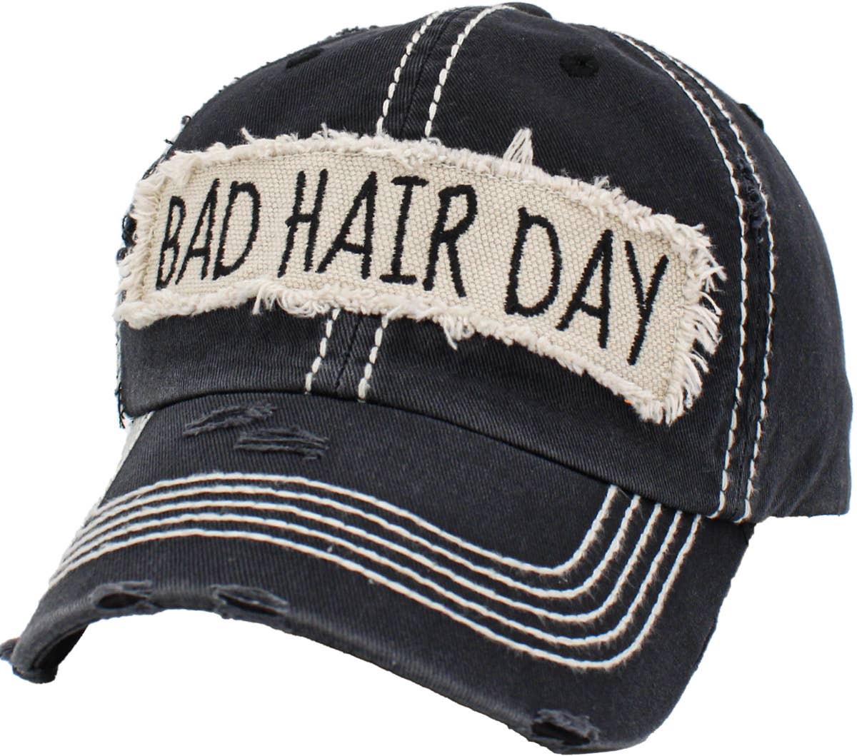 Bad Hair Day Washed Vintage Ball Cap (Purple)