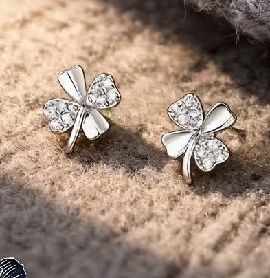 Silver Clover Stud Earrings