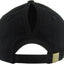 Classic Smooth Cotton Ponytail Ballcap: Black