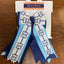 Horse Show Bows - White with Navy Bits on Light Blue & Navy