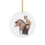 Adorable Chubby Ponies Holiday Ornament: Adorable Little Rainbow Unicorn