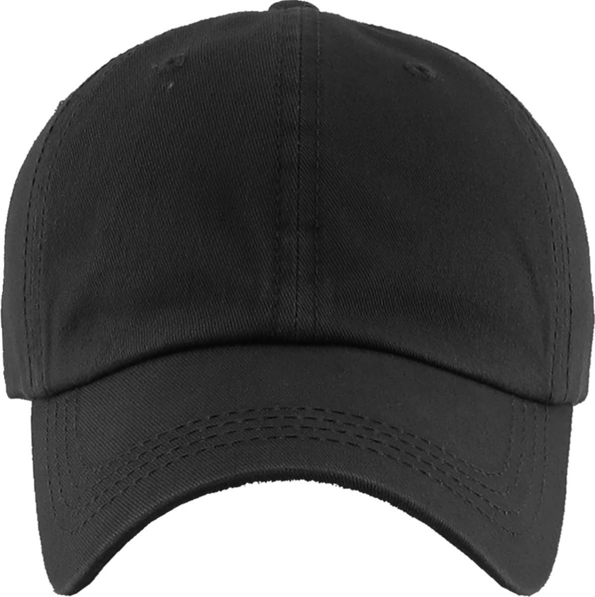 Classic Smooth Cotton Ponytail Ballcap: Black