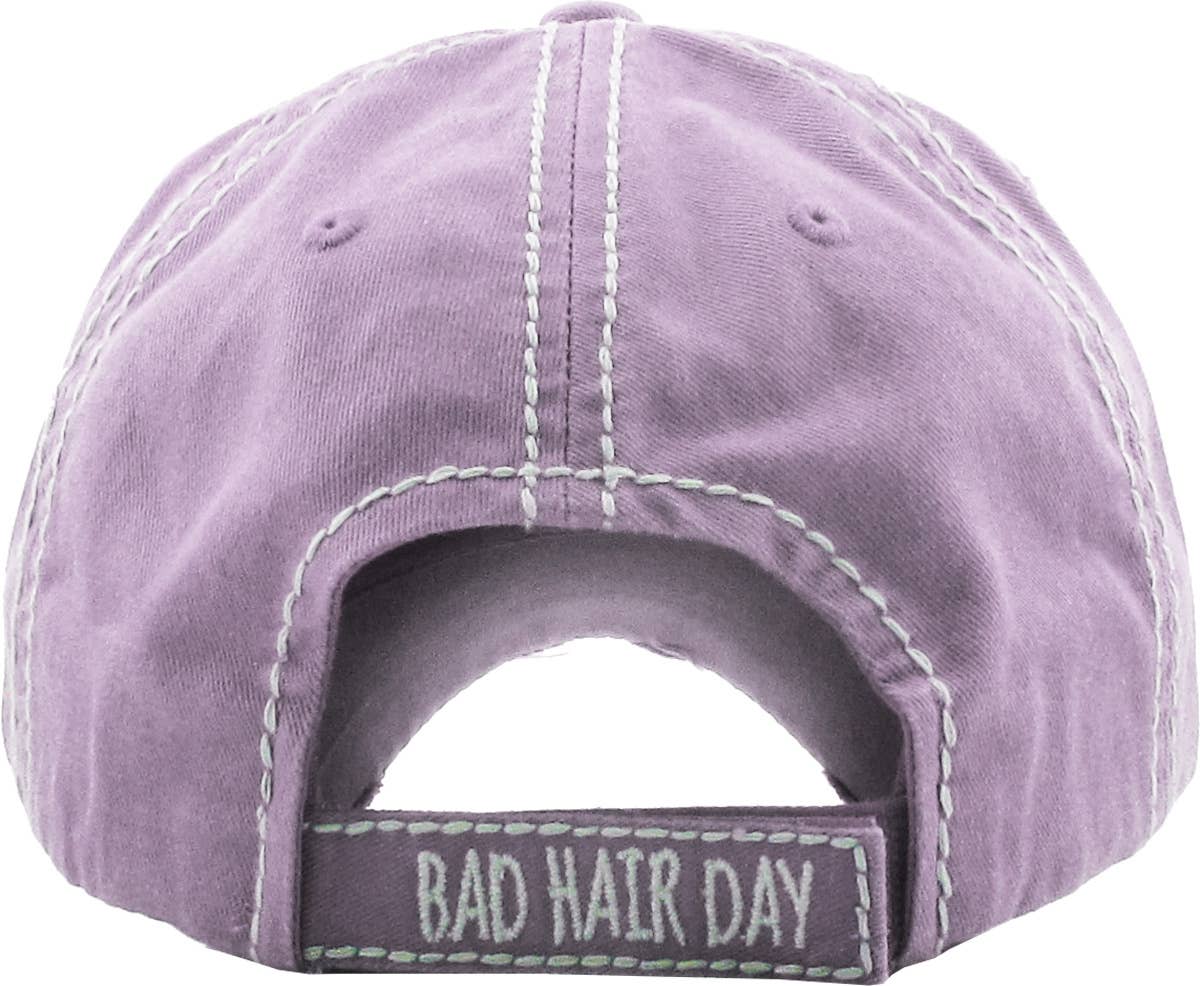Bad Hair Day Washed Vintage Ball Cap (Purple)