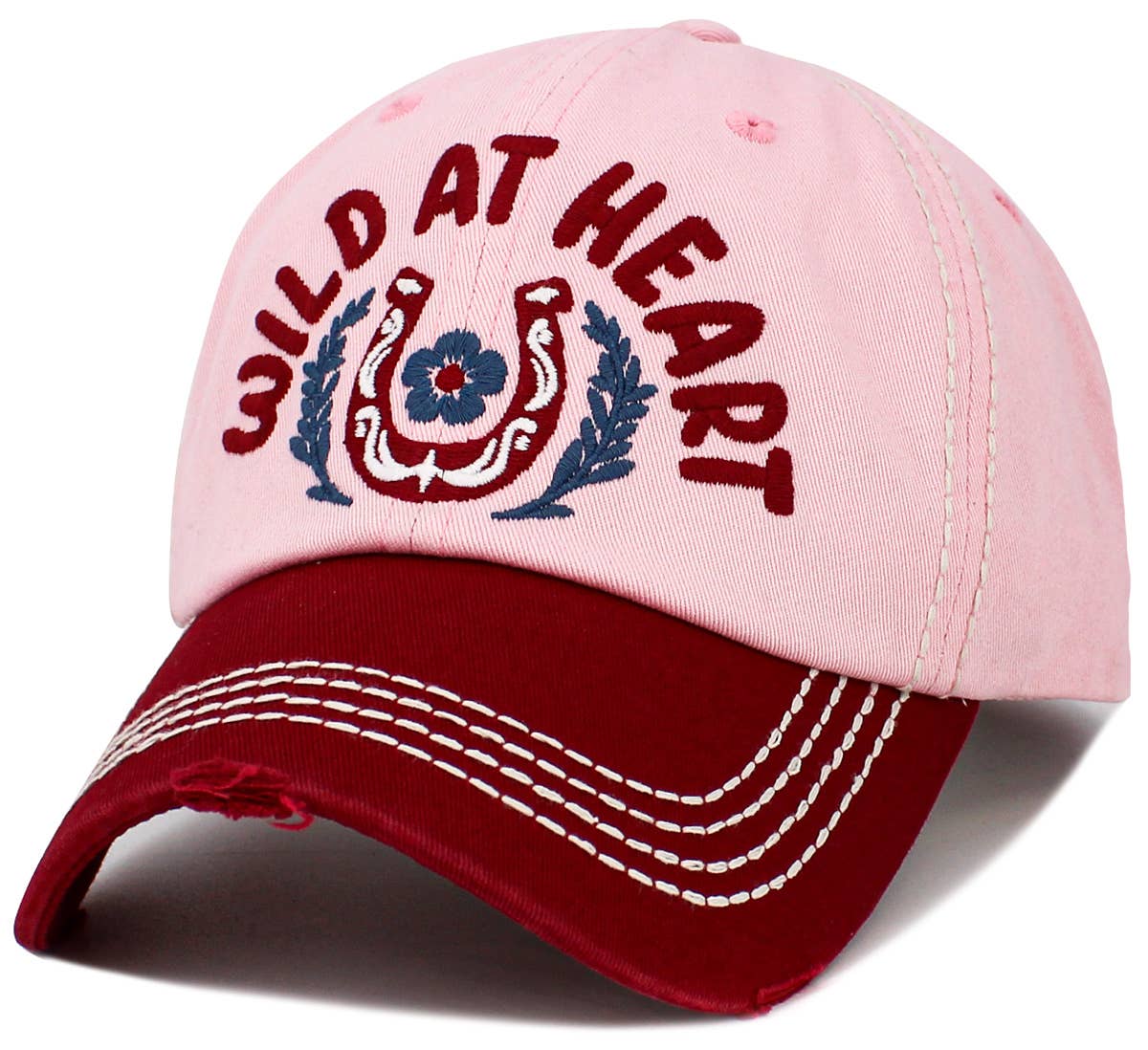 Wild at Heart Vintage Ballcap: Pink