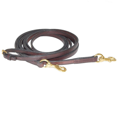 Flat Leather Draw Reins with Snaps 5/8" x 95"