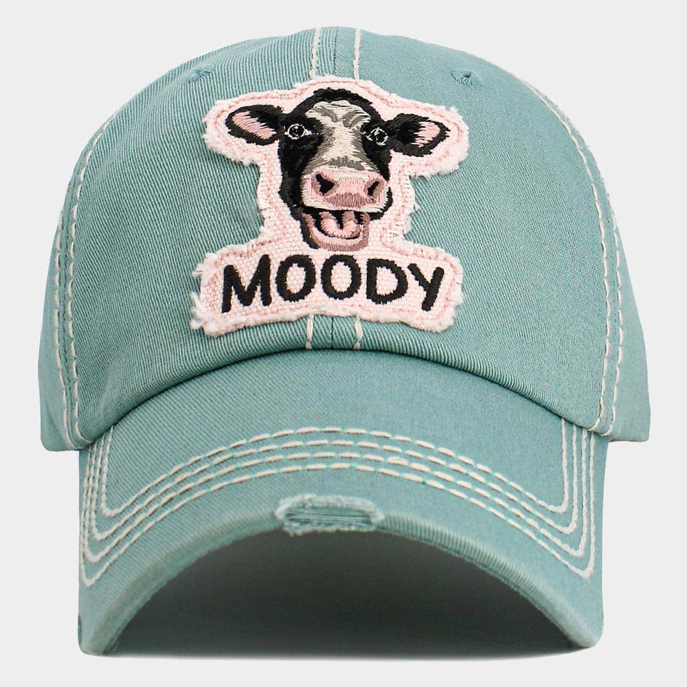 MOODY Message Cow Vintage Baseball Cap
: Sea