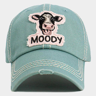 MOODY Message Cow Vintage Baseball Cap
: Sea