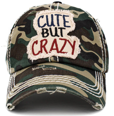 Cute But Crazy Vintage Ballcap: Camo