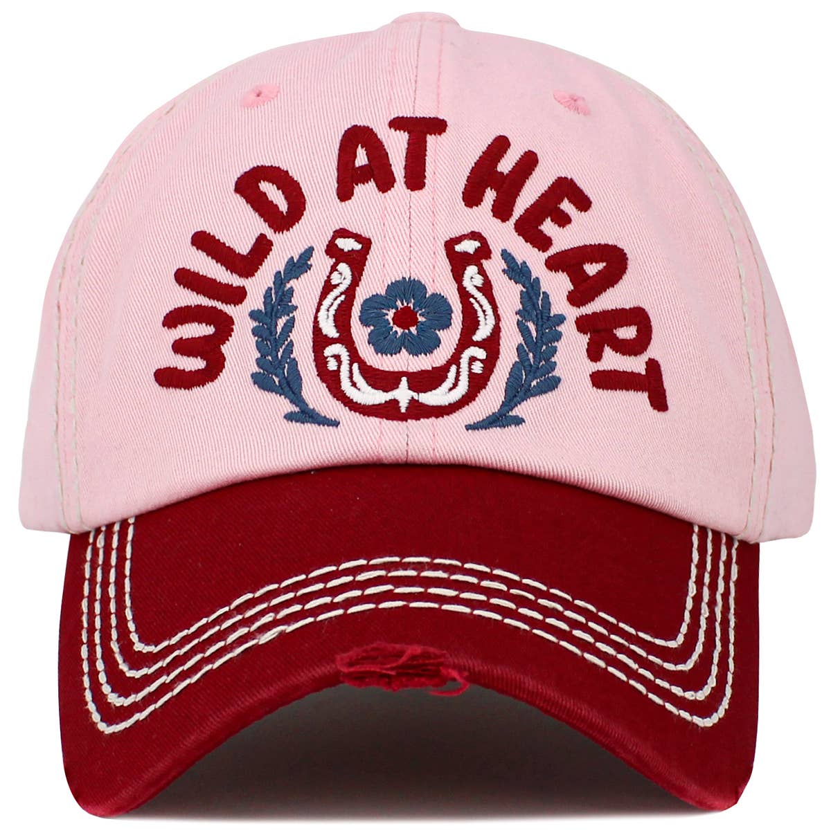 Wild at Heart Vintage Ballcap: Pink