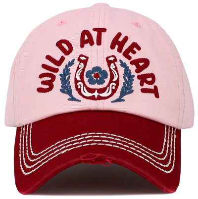 Wild at Heart Vintage Ballcap: Pink