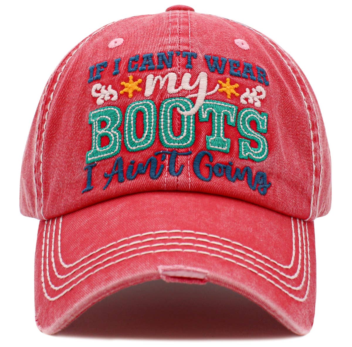 Boots Washed Vintage Ballcap: Hot Pink