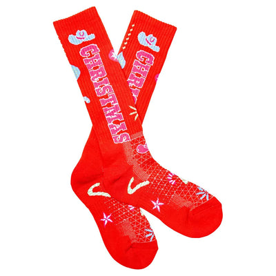 Cowgirl Christmas Red Performance Socks