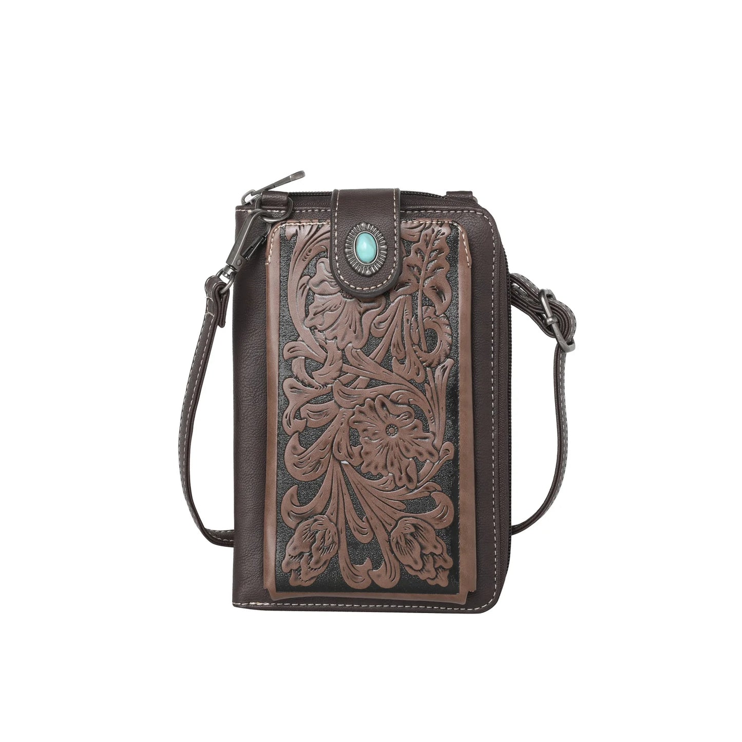 Montana West - Western Tooled Phone Case Crossbody Wallet