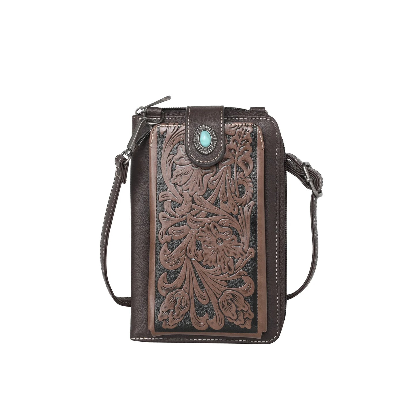 Montana West Western Tooled Phone Case Crossbody Wallet