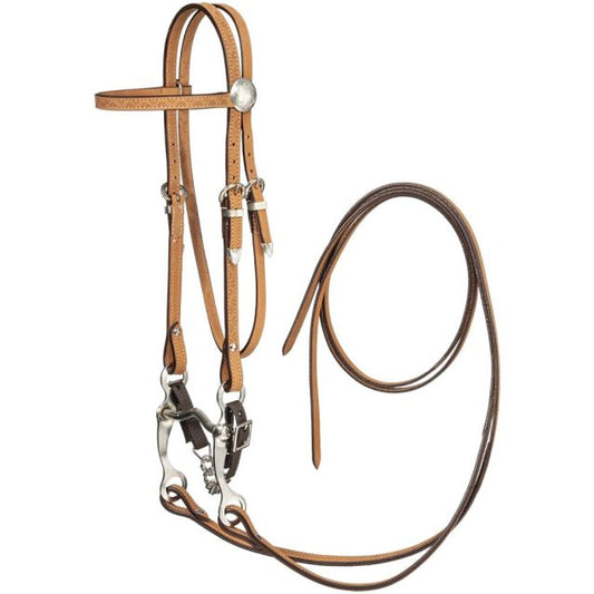 KING SERIES PONY ROUGHOUT BROWBAND HEADSTALL WITH REINS