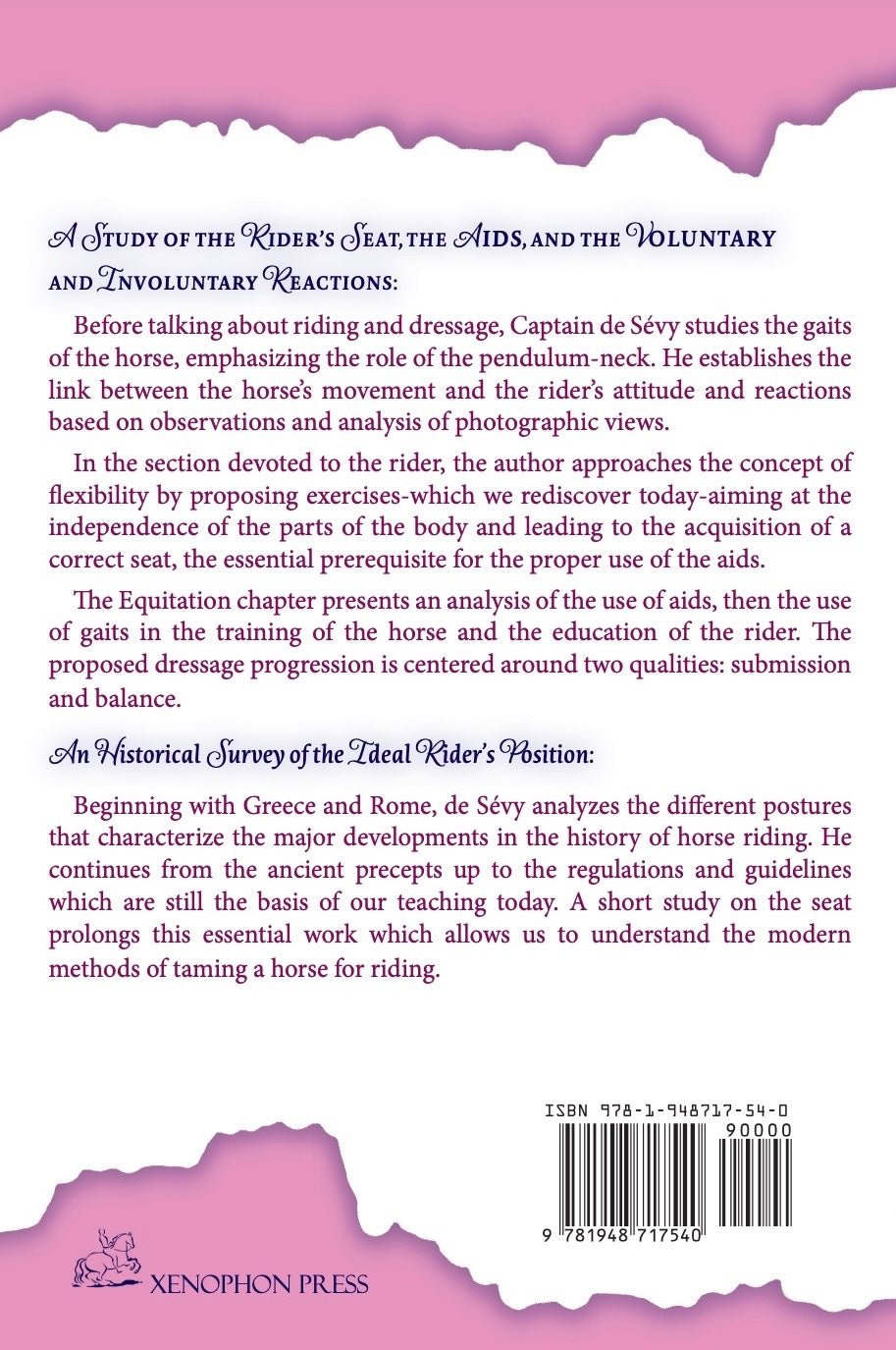 Seat, Gaits, and Reactions & The Evolution of the Position of the Rider through the Ages by Captain Beauregard de Sévy