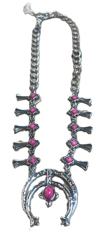 Pink Stone Western Necklace