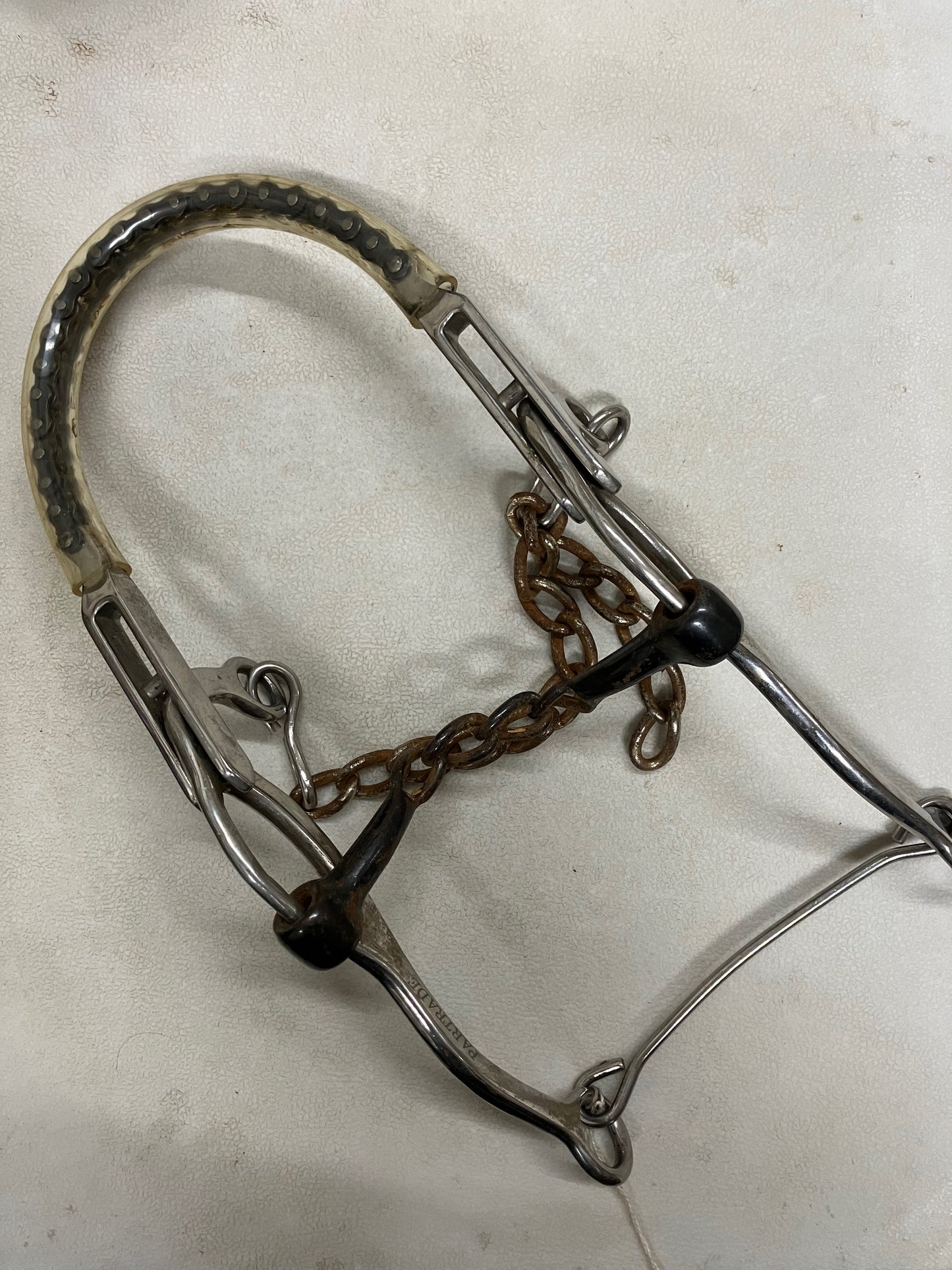 Partrade Metalab - Plastic Cover Nose Hackamore Mouth Piece with Stainless Steel Chain- Used