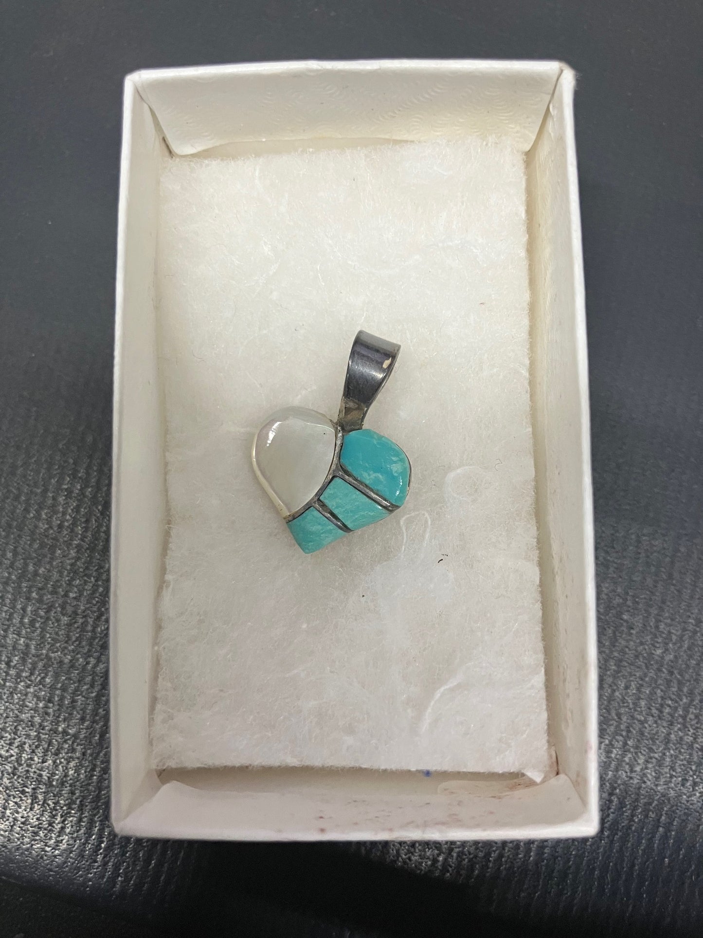 Handmade Sterling Silver Blue Heart Pendant