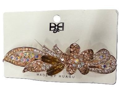 Floral Jeweled Barrettes