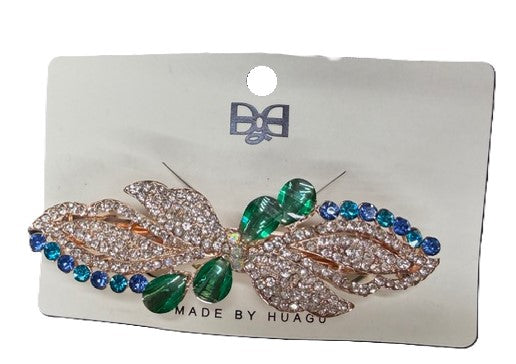 Floral Jeweled Barrettes