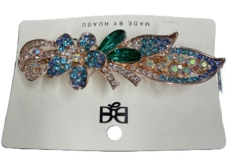 Floral Jeweled Barrettes