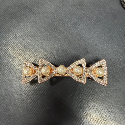 Geometric Pearl and Gem Barrette