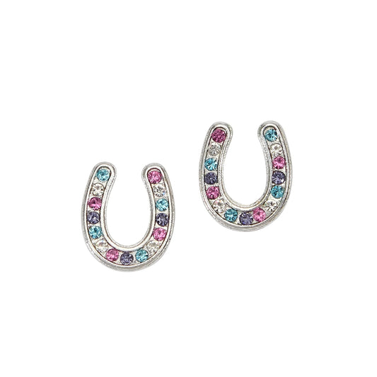 AWST INT'L HORSESHOES EARRINGS W/COLORFUL COWBOY HAT BOX