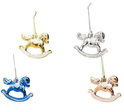 Beautiful Sparkle Rocking Horse Ornaments