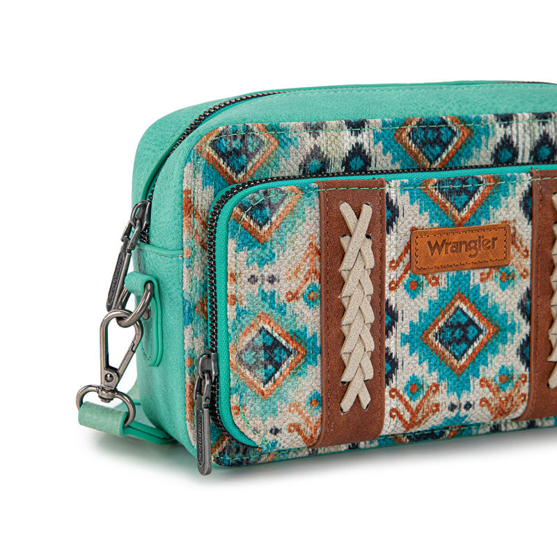 Montana West - Teal Southwestern Pattern Crossbody with Wallet Compartment
