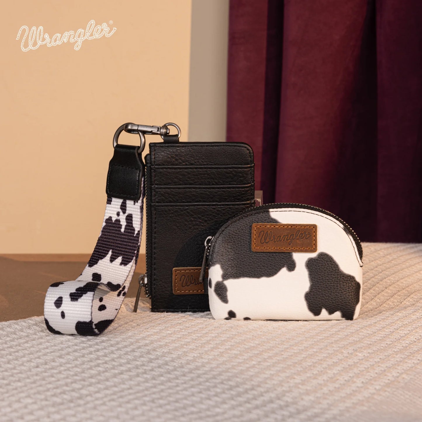 Montana West - Cow Print Dual Pouch Wristlet