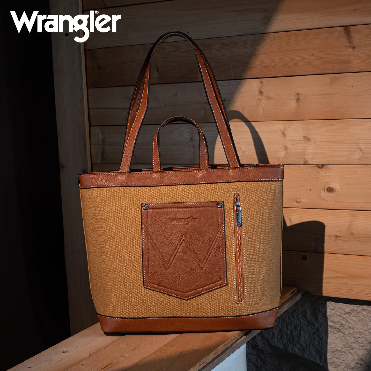 Montana West - Canvas Top Handle Tote (Brown)