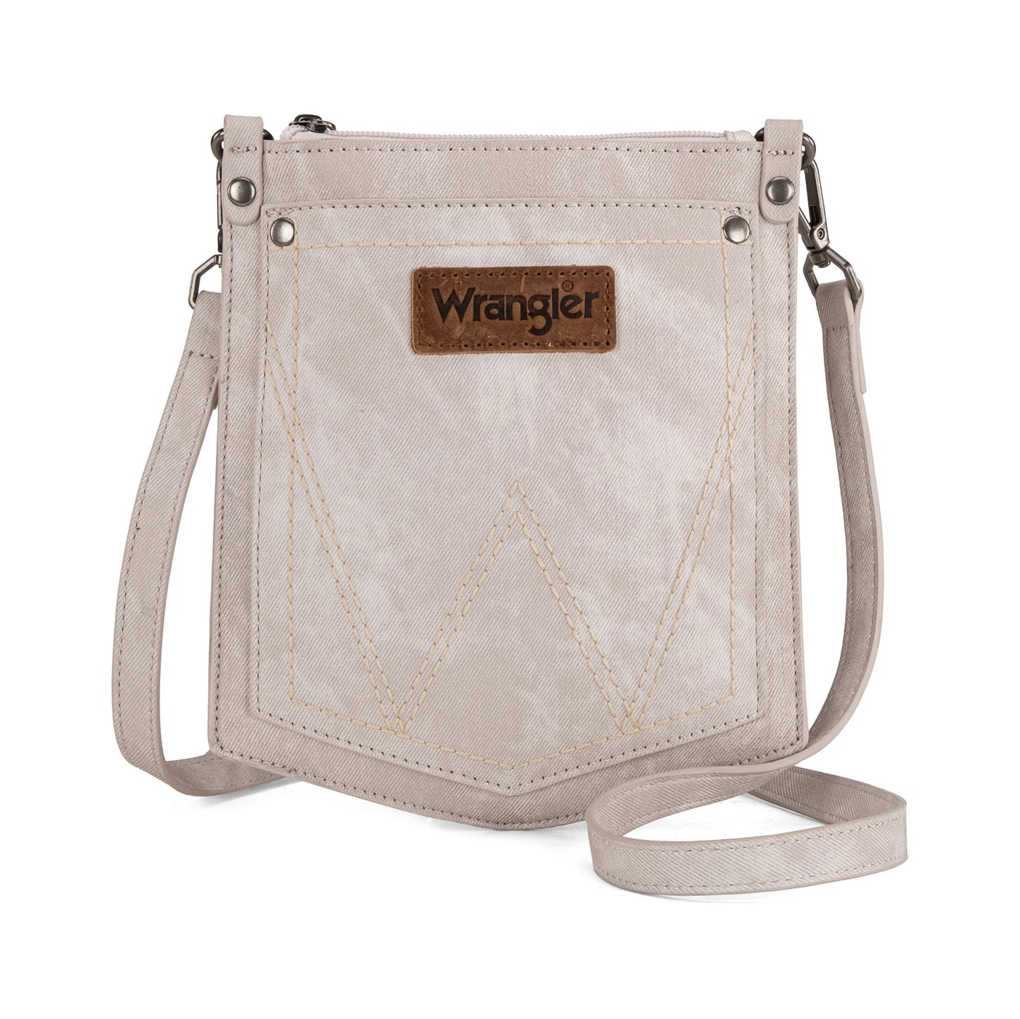 Montana West - "W" Stitch Denim Pocket Crossbody (Beige)