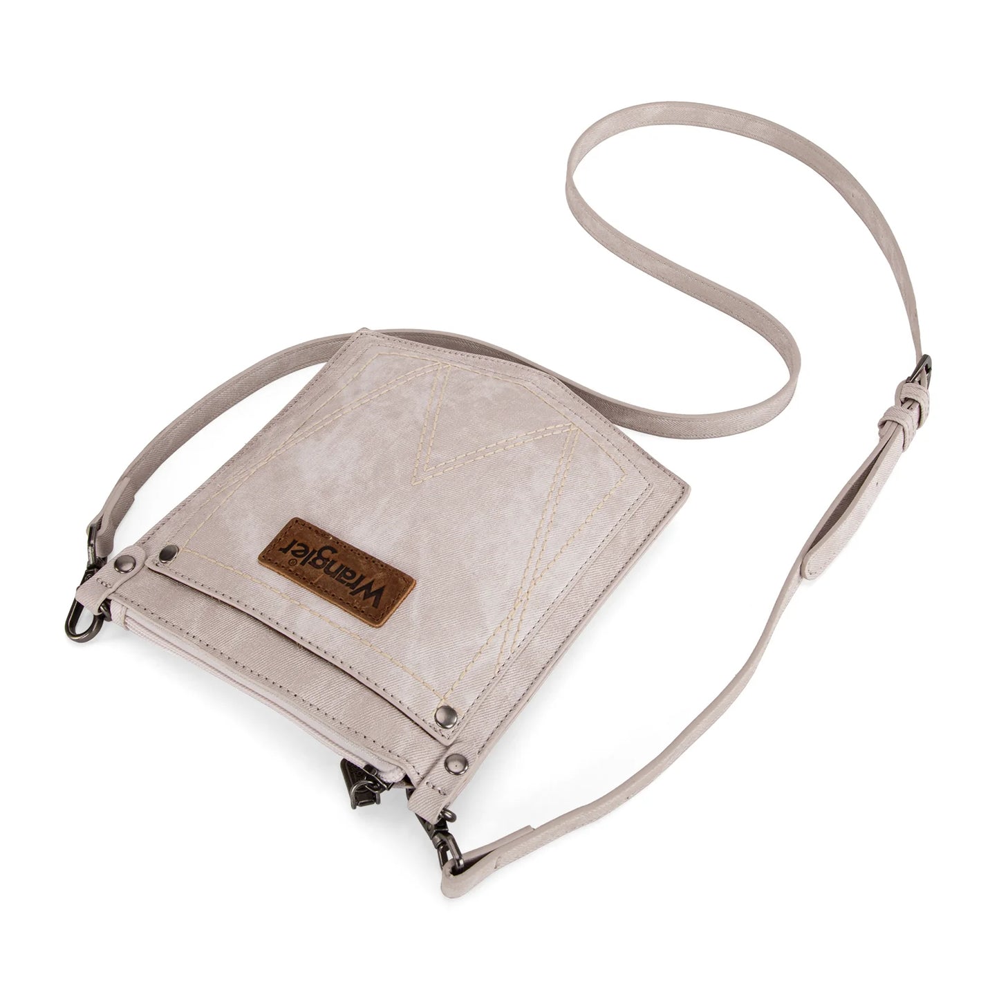 Montana West - "W" Stitch Denim Pocket Crossbody (Beige)