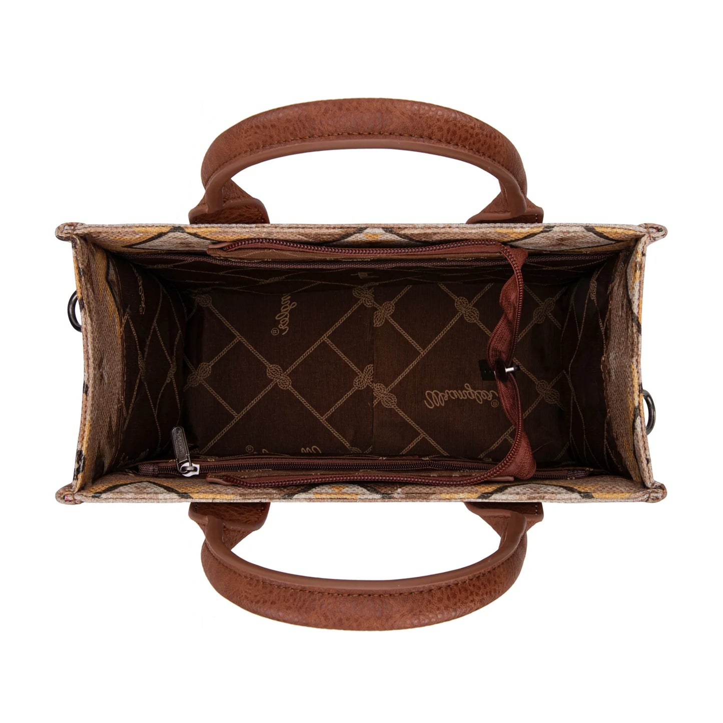 Montana West - Aztec Pattern Dual Sided Print Tote/Crossbody (Tan)